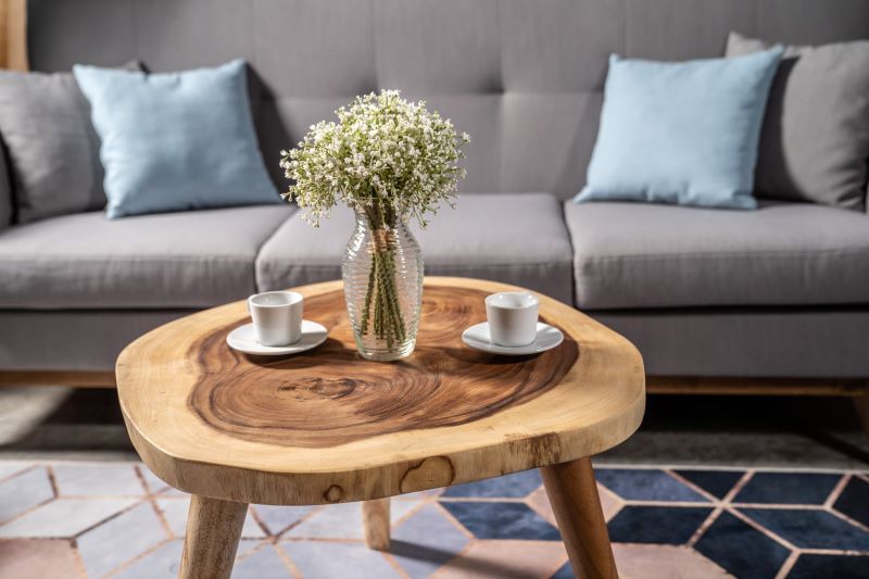 Circular Suar Wood Coffee Table