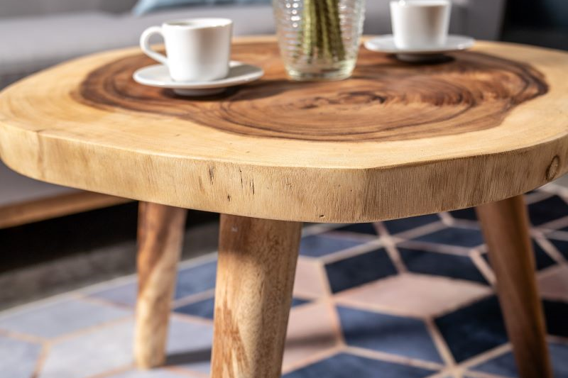 Circular Suar Wood Coffee Table